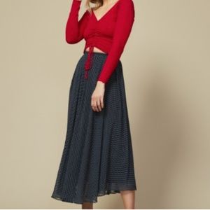 Navy Polka Dot Skirt